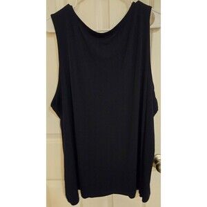 Susan Graver Modern Essentials Liquid Knit Tank Top Dk Navy Women's Plus Size 3X